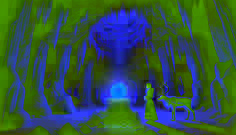 Linnea et son renne, Eirik, découvrent le lumineux Solhjärtat dans les profondeurs glacées des grottes de Jokkmokk.
