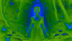 Elena, now the new guardian of El Yunque, stands glowing with power, her jungle-woven gown and emerald eyes mirroring La Bruja’s.