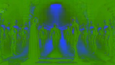 Silver-armored warriors with glowing eyes rise from their ancient slumber in a dimly lit underground chamber, dust swirling around them.