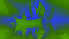 A ghostly boat drifts in the mist as the spectral fisherman casts his net, while Elias Jn-Pierre watches in horror.