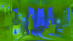 Holmes y Watson enfrentándose a Irene Adler bajo la pálida luz del amanecer en el número 221B de Baker Street.
