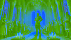 Ilya Muromets stands before Prince Vladimir in the grand hall of Kiev