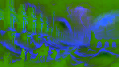 Raging storm engulfs the City of Ys as water bursts through golden gates; King Gradlon flees with Dahut.