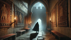 Amleth regresa secretamente al Castillo de Elseneur bajo la luz de la luna.