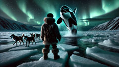 Nanuq faces the shape-shifting Akhlut on the cracking sea ice