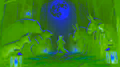 Various animals accusing Reynard in a shadowy forest clearing