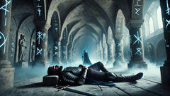 Holger Danske enchanted sleep beneath Kronborg Castle stone arches