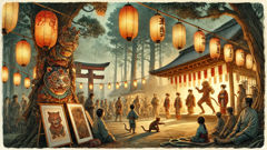 Moderne Darstellung des Nue in Kunst und Festivals, die traditionelle und zeitgenössische Stile miteinander verbindet.