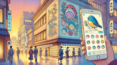 Ilustração digital contemporânea de Amabie, usada como talismã e compartilhada nas redes sociais.