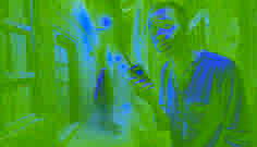 Hassan Noor stands in a dimly lit Mombasa alley, holding a tape recorder, listening for ghostly drumming.
