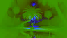 Layla kneels by the glowing ancient palm tree under a starry sky as her transformation into a palm tree begins.
