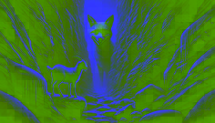  Inside a deep ravine, the fox grins, thinking it has won, while the brave goat remains calm, planning its next move.