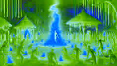 La trahison des Enfants du Feu lors d'un festival kikuyu dans un sous-bois sacré illuminé par un feu de joie central.