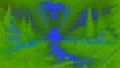 Un poderoso terremoto parte la tierra, formando el Lago Bear, mientras los aldeanos observan con asombro; la figura espectral de Ilona aparece a lo lejos.
