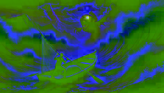 Juma struggles in his wooden boat as a supernatural storm rages on Lake Victoria, with a glowing red-eyed fish emerging from the depths.