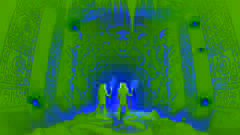 Junal and Ixal descend into the cavernous underworld of Xibalba beneath moss-laden stone
