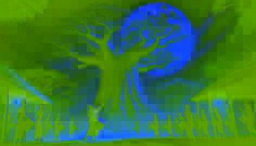 El baobab danza bajo la luz de la luna mientras Awa toca el tambor sagrado. Los habitantes del pueblo, maravillados, se unen a los ritmos del tambor y a la danza.