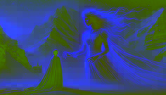Elias König encounters Anna, a ghostly bride in an old wedding gown, standing in the snow with sorrowful eyes.