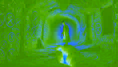 Marek Veselý explore un passage souterrain caché sous Vyšehrad, où des runes lumineuses marquent les murs de pierre.