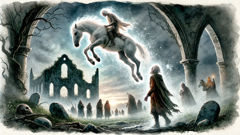 Oisin falls aged from his horse as he touches Irish soil, centuries older