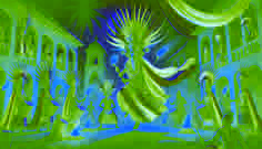 Aderoju, vistiendo la máscara sagrada, danza entre los vibrantes disfraces de Egungun mientras los aldeanos observan y los tamboreros tocan ritmos hipnóticos.