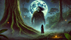 Milagros encounters Kurupi in a misty Paraguayan forest clearing