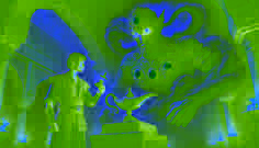 Rustam Khan limpia el polvo de una lámpara antigua mientras un imponente Djinn emerge del humo en espiral en un oasis oculto.