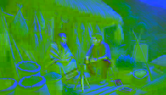 Isidro, a shaman, listens to a worried journalist, Caleb, outside his herb-adorned wooden home in Otavalo