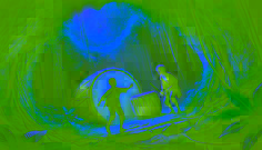 Dos chicos descubren una cueva antigua en el bosque de Santa Lucía, donde hay tambores brillantes en su interior y lianas cubriendo la entrada.