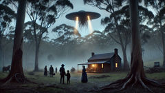 Ein Schäfer und seine Familie, die die erste Sichtung eines mysteriösen Flugzeugs in Gippsland miterleben.