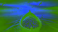 Wooden boat returns loaded with a net full of glistening fish against a pale dawn sky