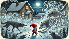 Nisse defends Norwegian farm from wolves with magical mist