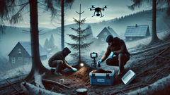 Pesquisadores de campo combinam imagens captadas por câmeras e entrevistas ao investigar relatos de chupacabras nos Cárpatos.