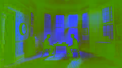 Spencer, en una habitación iluminada por el crepúsculo, se enfrenta a una versión más amable de su doble fantasmal, liberando el pasado.