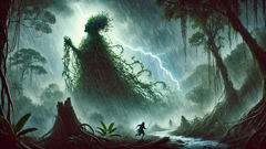 Madremonte desencadeia sua fúria em uma tempestade enquanto os madeireiros fogem pela selva selvagem.