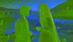 Laila, mit feuchten Augen, sagt zu Arash, dass sie Kabul verlassen muss. Er sieht gebrochen aus, während der Abendhimmel ein melancholisches Licht über sie wirft.