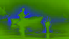 A ghostly hand emerges from the dark water as Elias Jn-Pierre pulls his net, his face frozen in shock and fear.