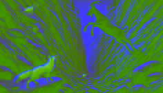 The brave goat leaps skillfully up the rocky ravine while the shocked fox watches, realizing it has been outwitted.