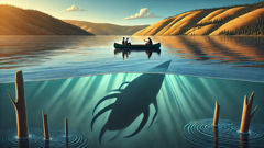 Ancient pictographs on Okanagan Lake rocks depicting serpent-like figures.
