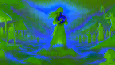 Chipo emerges from the sacred river holding the glowing Stone of Muta, as villagers watch in awe and the sun breaks through the mist.