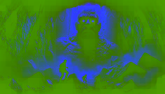 A violent tremor shakes a cave as a colossal stone giant stirs, its glowing eyes opening while explorers retreat in shock.