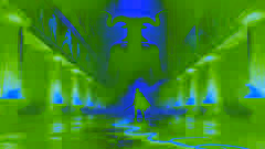 Theseus battles the Minotaur in a torch-lit chamber of the Labyrinth.