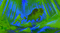 Paul Bunyan forjando ríos con su hacha y Babe, el Buey Azul, pisando el suelo con fuerza