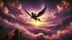 Pegasus and Bellerophon battle the Chimera atop Mount Chimera