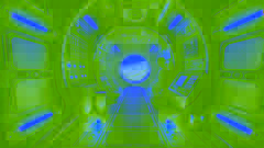Interior view of a hidden stowaway compartment during the spacecraft’s descent to Mars