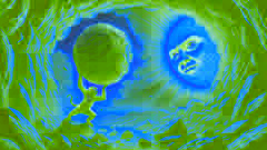 the monkey sealing a cave entrance to trap the sun for the first trial