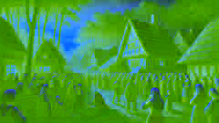 Wild boar rampaging through a Bohemian village near Vysehrad