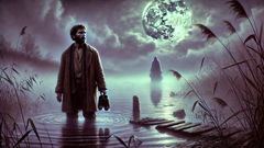 Ivan Morozov stands at the Volga River’s edge at night, staring into the mist.