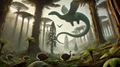 Aotearoa’s prehistoric wilderness with Kumi among ancient trees and giant birds