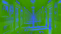 Corredor infinito de portas envelhecidas e distorções temporais de portais